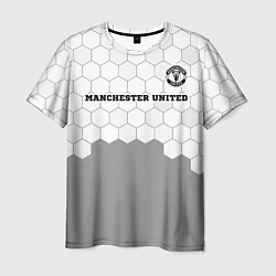 Футболка мужская Manchester United sport на светлом фоне посередине, цвет: 3D-принт