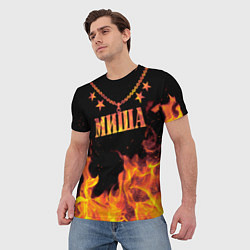 Футболка мужская Миша - имя в огне, цвет: 3D-принт — фото 2