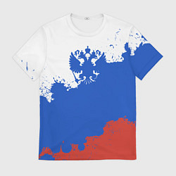 Мужская футболка Российский триколор и герб