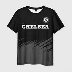 Футболка мужская Chelsea sport на темном фоне посередине, цвет: 3D-принт