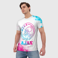 Футболка мужская Ajax neon gradient style, цвет: 3D-принт — фото 2