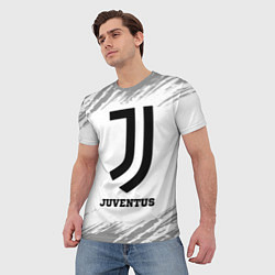 Футболка мужская Juventus sport на светлом фоне, цвет: 3D-принт — фото 2