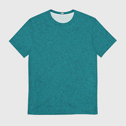 Мужская футболка Сине-зелёный однотонный текстурированный