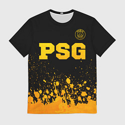 Футболка мужская PSG - gold gradient посередине, цвет: 3D-принт