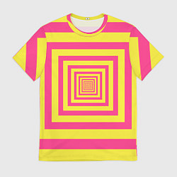 Мужская футболка Желтые квадраты трансформация