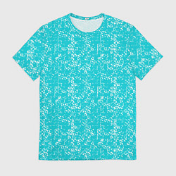 Футболка мужская Бело-голубой паттерн квадратики, цвет: 3D-принт
