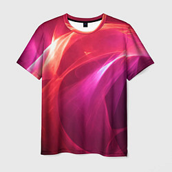Футболка мужская Красно-розовый энергетический хаос волн, цвет: 3D-принт