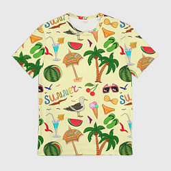 Мужская футболка Летний отпускной паттерн