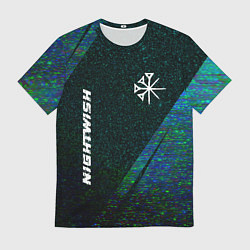 Мужская футболка Nightwish glitch blue