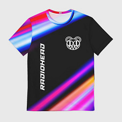 Футболка мужская Radiohead neon rock lights, цвет: 3D-принт