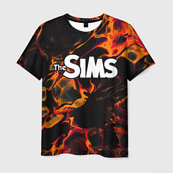 Футболка мужская The Sims red lava, цвет: 3D-принт