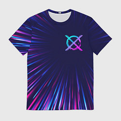 Футболка мужская CreepyPasta neon blast lines, цвет: 3D-принт