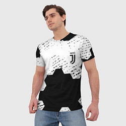 Футболка мужская Juventus hexagon black sport, цвет: 3D-принт — фото 2