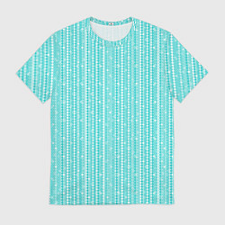 Футболка мужская Светлый голубой полосы-узоры, цвет: 3D-принт