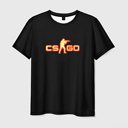 Футболка мужская CSGO огненное лого, цвет: 3D-принт