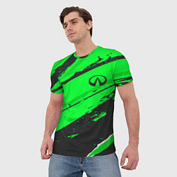 Футболка мужская Infiniti sport green, цвет: 3D-принт — фото 2