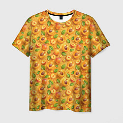 Футболка мужская Сочные абрикосы паттерн, цвет: 3D-принт