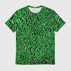 Мужская футболка Чёрно-зелёный абстрактный узор