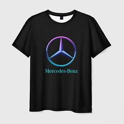 Футболка мужская Mercedes neon logo, цвет: 3D-принт