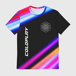 Футболка мужская Coldplay neon rock lights, цвет: 3D-принт