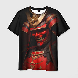 Футболка мужская Демон самурай Они - красный, цвет: 3D-принт