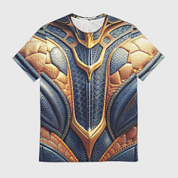 Мужская футболка Темная кожаная броня с желтой оплеткой