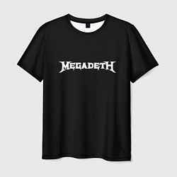 Футболка мужская Megadeth logo white, цвет: 3D-принт