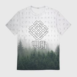 Футболка мужская Русь - природа мой храм, цвет: 3D-принт