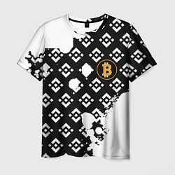 Футболка мужская Bitcoin pattern binance, цвет: 3D-принт