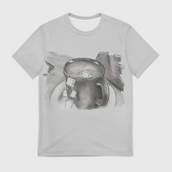 Футболка мужская Чашка чая и кубики сахара, цвет: 3D-принт
