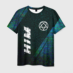 Футболка мужская HIM glitch blue, цвет: 3D-принт
