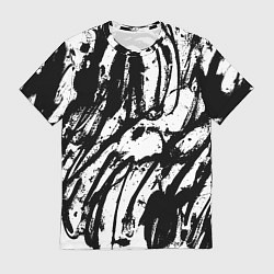 Футболка мужская Чёрно-белая абстракция: нейросеть, цвет: 3D-принт