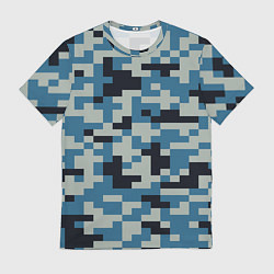 Футболка мужская Пиксельный стиль камуфляж, цвет: 3D-принт