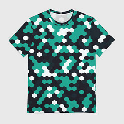 Мужская футболка Милитари стекло текстура