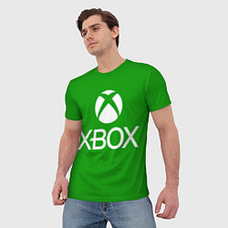 Футболка мужская X-box logo green, цвет: 3D-принт — фото 2
