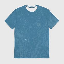 Мужская футболка Абстрактная карта рельефа луны