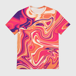 Мужская футболка Абстракция кислотно мраморный фон