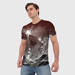 Футболка мужская Клыкастая акула, цвет: 3D-принт — фото 2