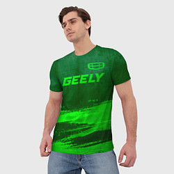 Футболка мужская Geely - green gradient посередине, цвет: 3D-принт — фото 2