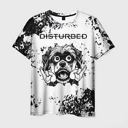 Футболка мужская Disturbed - рок пес, цвет: 3D-принт