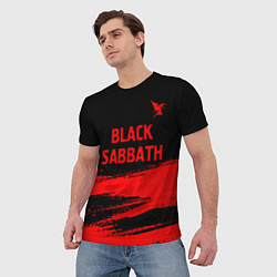 Футболка мужская Black Sabbath - red gradient посередине, цвет: 3D-принт — фото 2