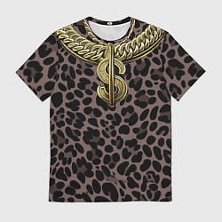 Мужская футболка Костюм богача с золотой цепью