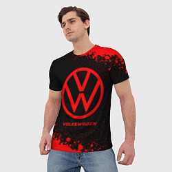 Футболка мужская Volkswagen - red gradient, цвет: 3D-принт — фото 2