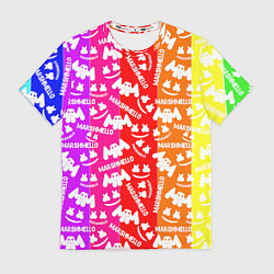 Футболка мужская Marshmello rainbow, цвет: 3D-принт