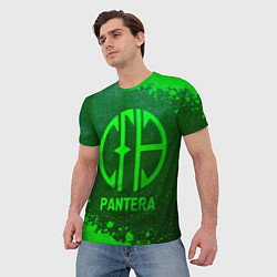 Футболка мужская Pantera - green gradient, цвет: 3D-принт — фото 2