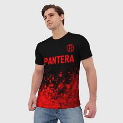 Футболка мужская Pantera - red gradient посередине, цвет: 3D-принт — фото 2