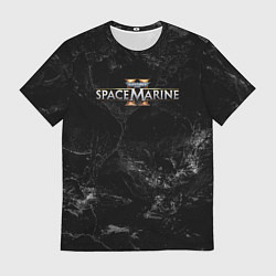 Футболка мужская Warhammer 40000 space marine 2 black logo, цвет: 3D-принт