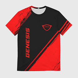 Мужская футболка Genesis - red gradient вертикально