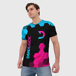 Футболка мужская Deadlock - neon gradient вертикально, цвет: 3D-принт — фото 2