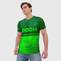 Футболка мужская Doom - green gradient посередине, цвет: 3D-принт — фото 2